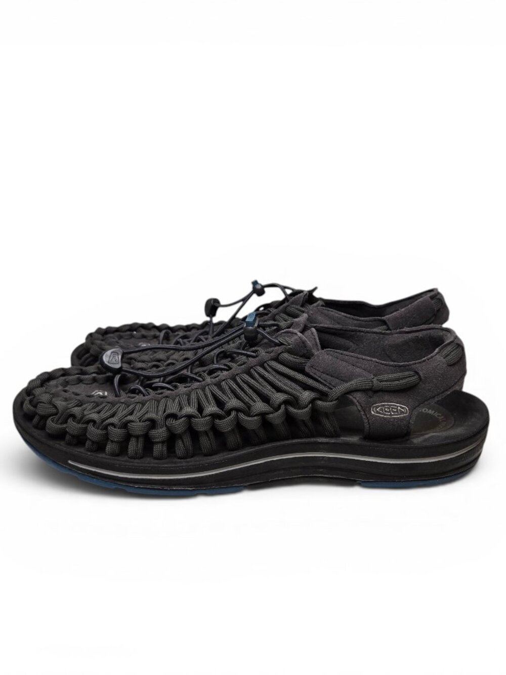 Keen Uneek Flat Woven Bungee Sandal Sneakers Mens Grey Breathable Contour 10.5 - Picture 3 of 10